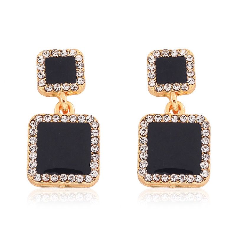 FerenHongXia Anting Hitam Gothic Fashion Black Supernova Elegant model korea