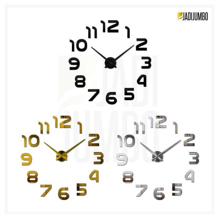 JAM DINDING 3D BESAR DIY GIANT WALL CLOCK DEKORASI DIAMETER 120 MURAH BARU MAKASSAR