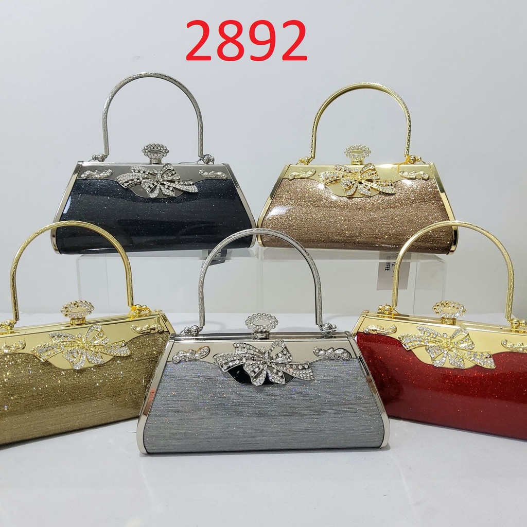 Clutch Pesta Farnell Wanita (gagang bisa lepas) Tas Kondangan Glitter Glossy 2885/2892