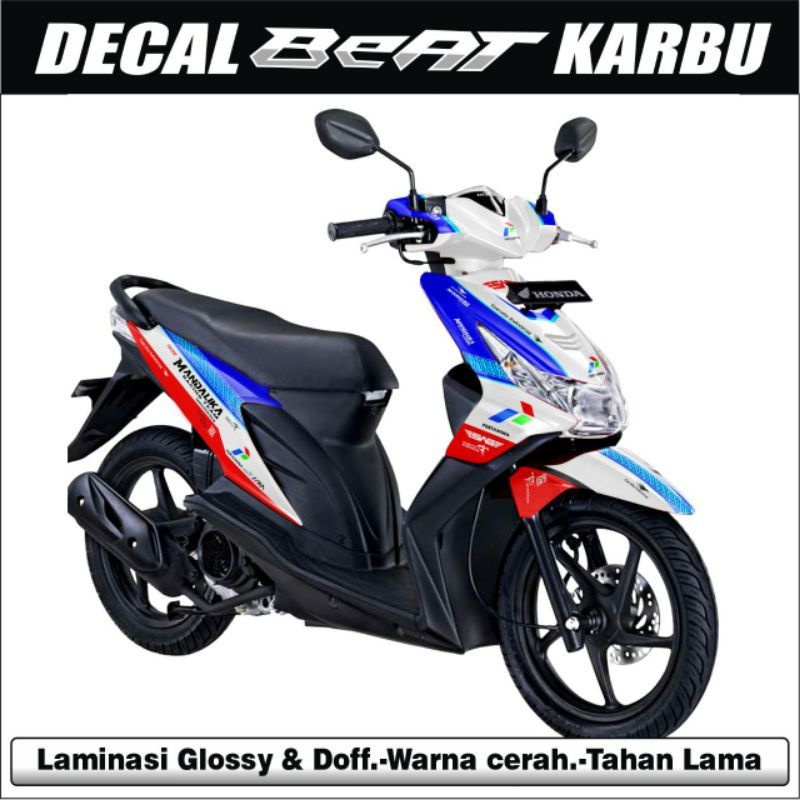 DECAL STICKER BEAT KARBU MANDALIKA / STRIPING VARIASI FULL BODY BEAT KARBU MANDALIKA