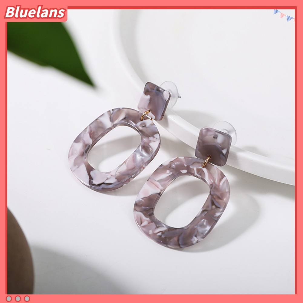 Anting Stud Bentuk Lingkaran Geometris Model Hollow Untuk Wanita