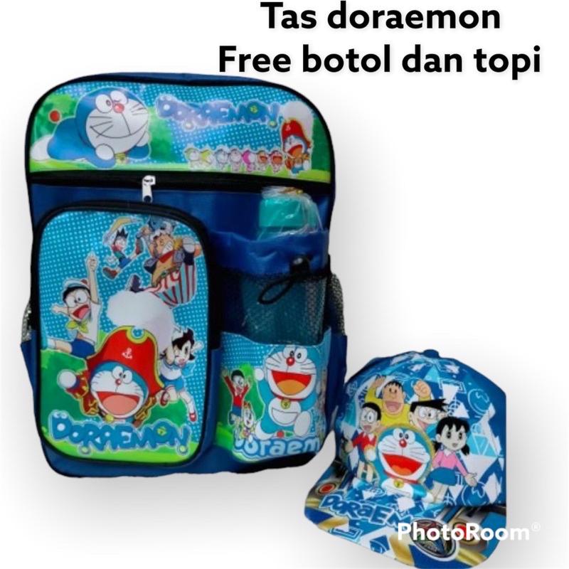 tas sekolah anak doraemon tas rangsel doraemon+topi doraemon tas rangsel anak sd dan tk