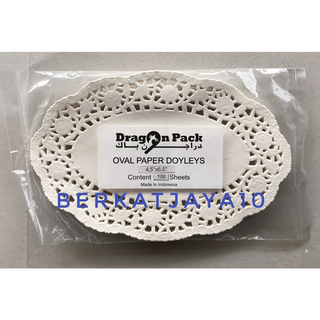 Paper Doilies 4.5&quot;x6.5&quot; Putih Kertas Doyleys Alas Renda Oval 11x17cm