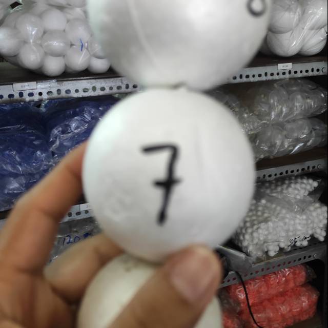 Bola gabus 7 cm diameter 7cm murah tebal styrofoam bulat putih dekor pohon natal planet tata surya