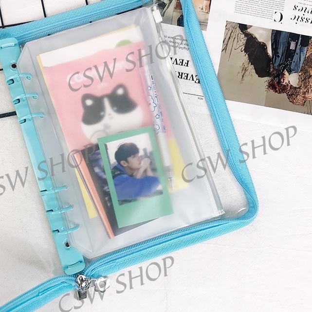 

Ready Stock,,A5 Zipper Binder Glitter Transparent Binder Zipper Binder K-pop Photo Card Binder Album