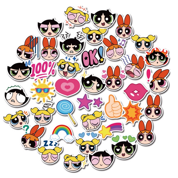 A41 STICKER 10PCS (POWER PUFF GIRLS) anti air notebook scrapbook label tempel motif kartun superhero super hero unik lucu atk alat tulis kantor murah viral termurah kartun komputer leptop handphone hp smartphone koper laptop tembok kulkas disney anime