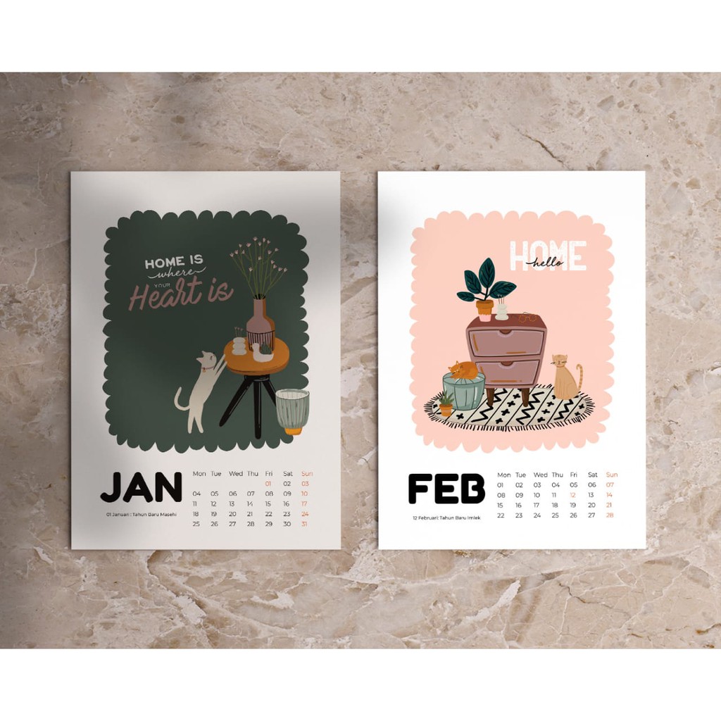 

KALENDER AESTHETIC 2021 UKURAN A4 DAN A5 VARIAN HOME HIGH GRADE COLOR/ KALENDER DEKORASI CANTIK