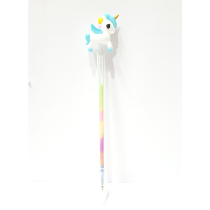 

BIG SALE Pulpen Bolpen Kepala Unicorn Alat Tulis Gel Pelangi 0.5 mm Tipe B - Biru Muda