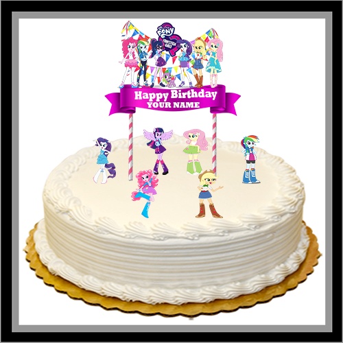 CUSTOM NAMA HIASAN KUE ULANG TAHUN CAKE TOPPER My Little Pony / rainbow dash / twilight sparkle / pi