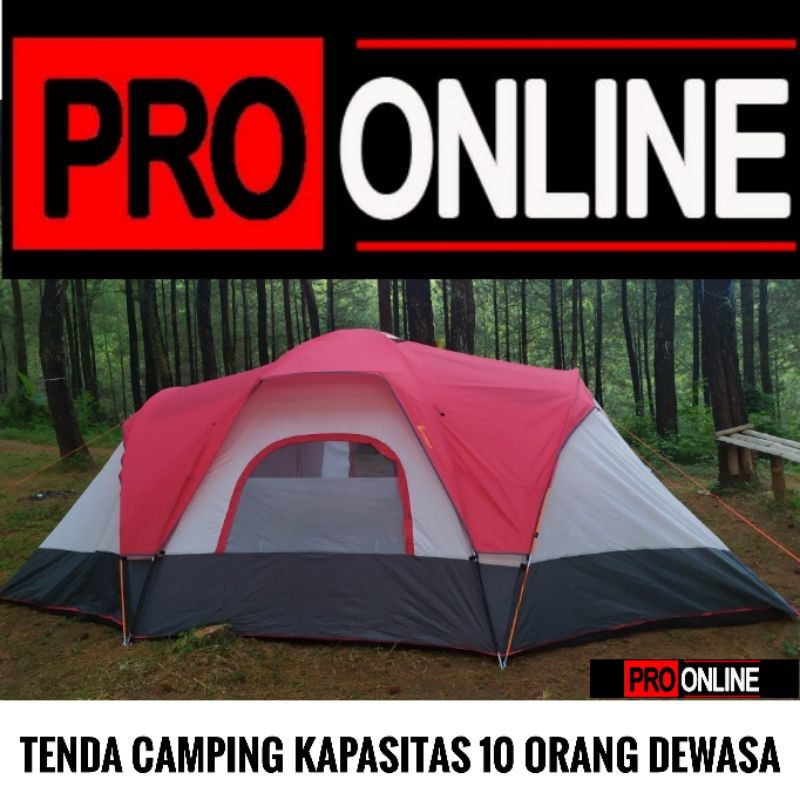 Tenda camping dobel layer alas terpal kapasitas 10 orang dewasa lebih - tenda kemping Outdoor/indor