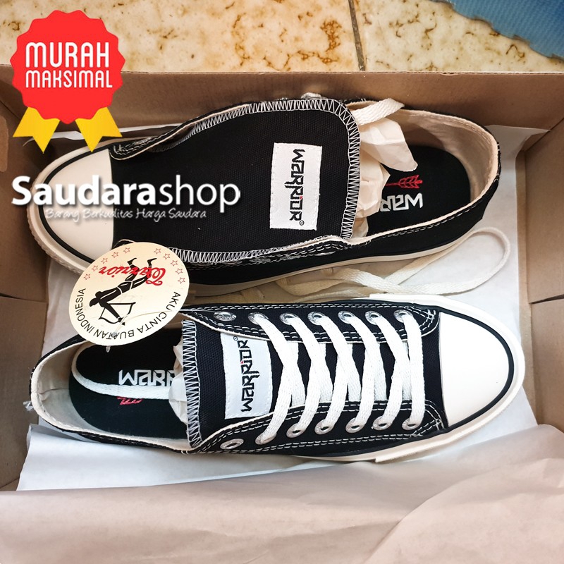 Sepatu Warrior HERMES Black LC / Sepatu Warrior HERMES Hitam Low