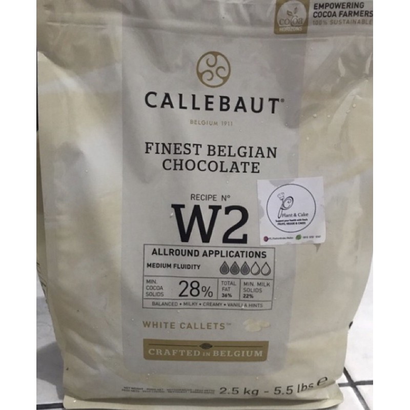 

Callebaut Finnest Belgium Chocolate White Callet ( W2 ) 2.500 gr