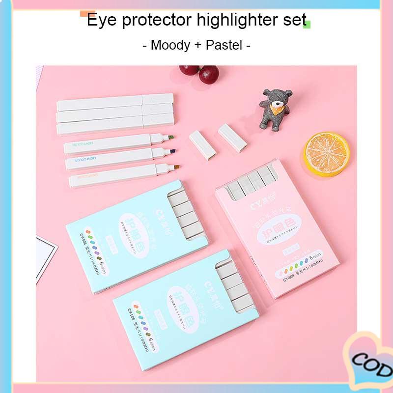 COD❤️COD multicolor pena stabilo siswa 6PCS/set Stabilo / highlighter pastel 6 colors warna-A.one