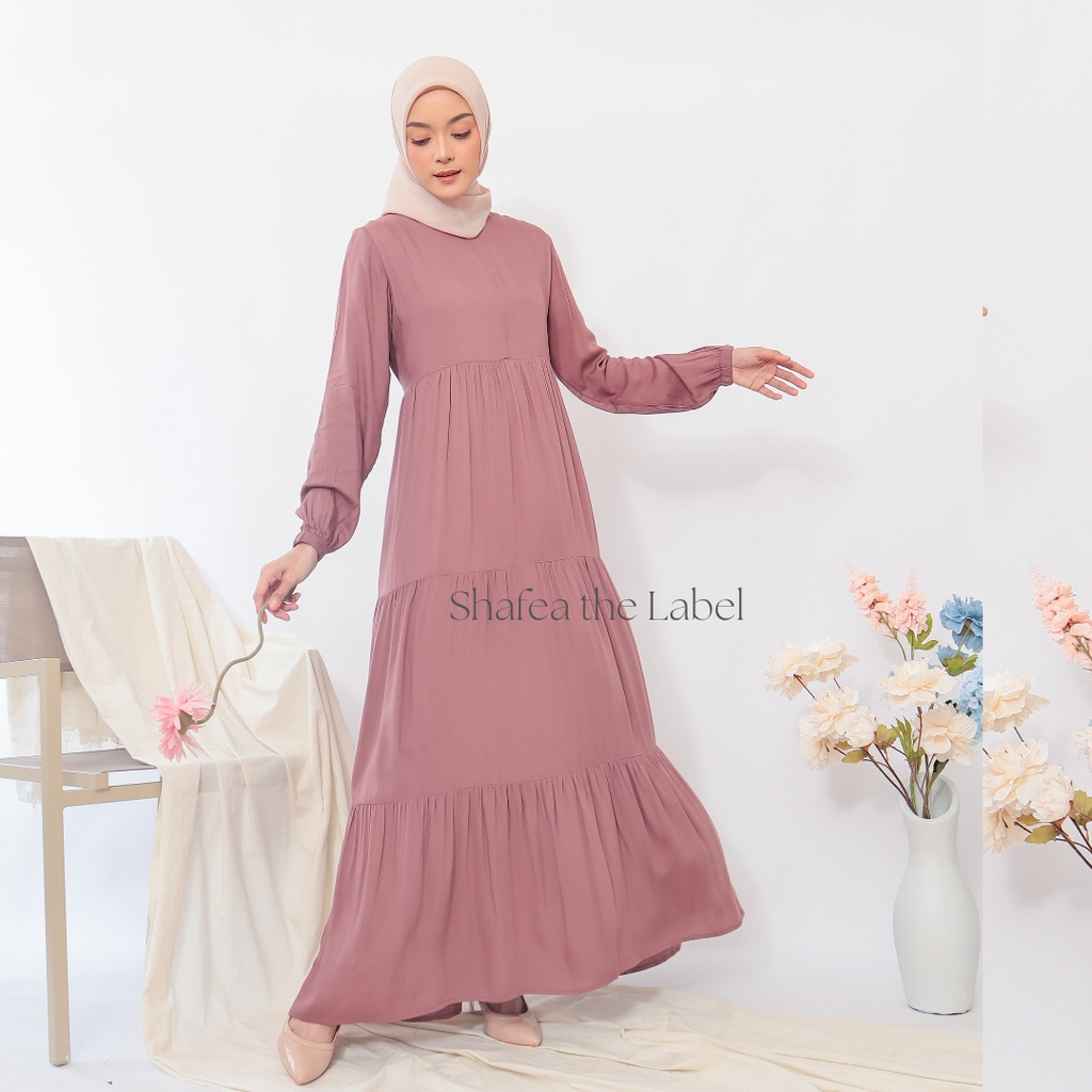 Gamis Rayon Twill Premium - Flowy Maxy Dress - Homey Dress Polos Katun Twill Best Quality - Busui Fr