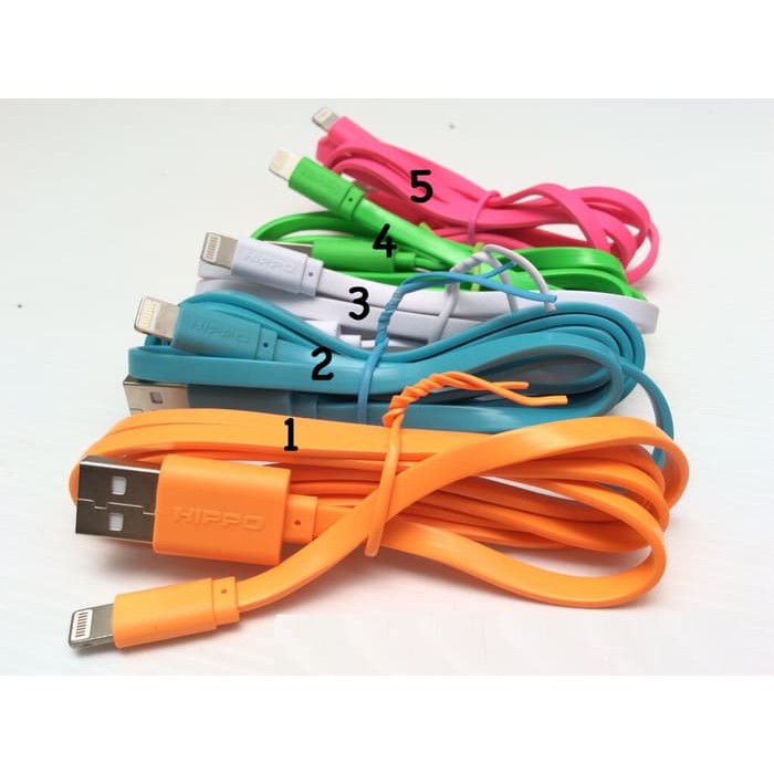 Kabel Data Hippo Caby iPhone 5/6 & iPad 4/5/mini 5 warna