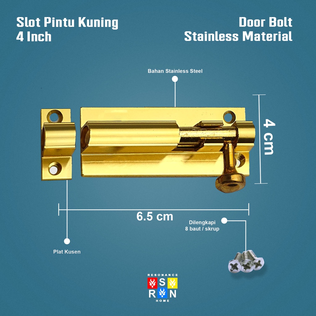 Slot Pintu / Jendela Plat Tebal Grendel 4 Inch Resonance Home