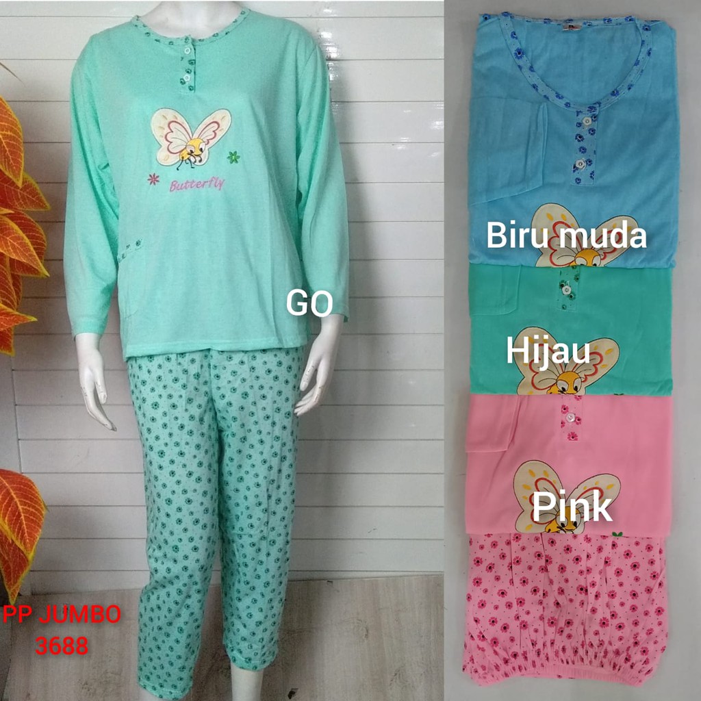 gos B BABYDOLL Bobo PP Dewasa Jumbo Setelan Baju Tidur Busui Celana Panjang Lengan Panjang Piyama