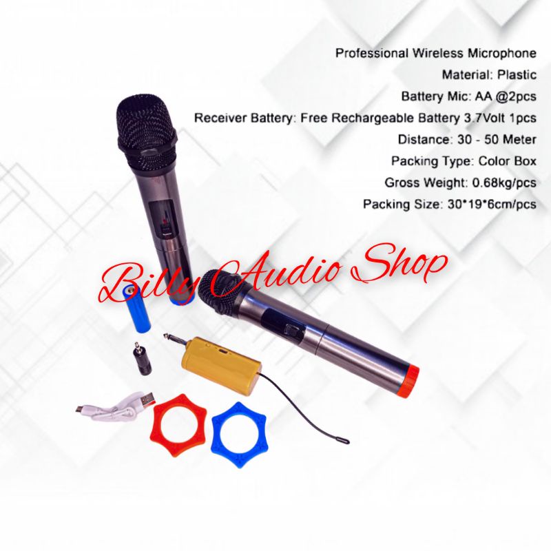Mic Wireless Muslady AITU 2 Mic pegang