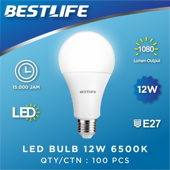 BESTLIFE Lampu LED Bulb 12 Watt (Garansi 1 TAHUN)