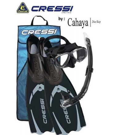 ] Cressi Set Snorkeling Pluma Black Edition