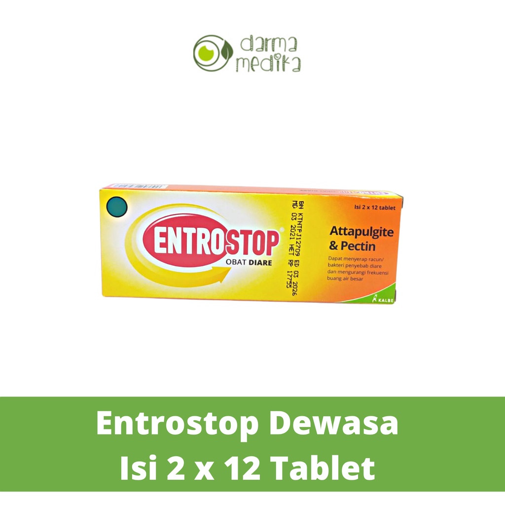 ENTROSTOP TABLET DEWASA BOX KECIL (isi 2 strip @ 12 tablet)