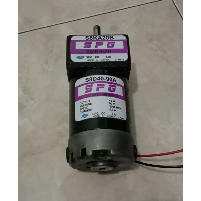 Dc Motor Gearbox SPG 90V Dc Ratio 1 : 20 150Rpm 40W