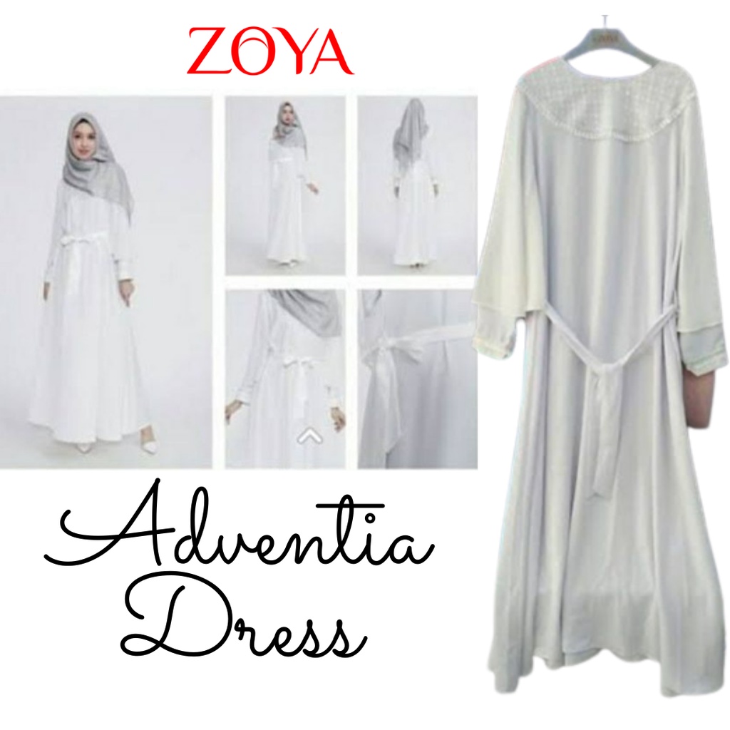 [Minor defect Noda Debu]Gamis Zoya Adventia Dress Dengan Brukat Mewah Warna Putih