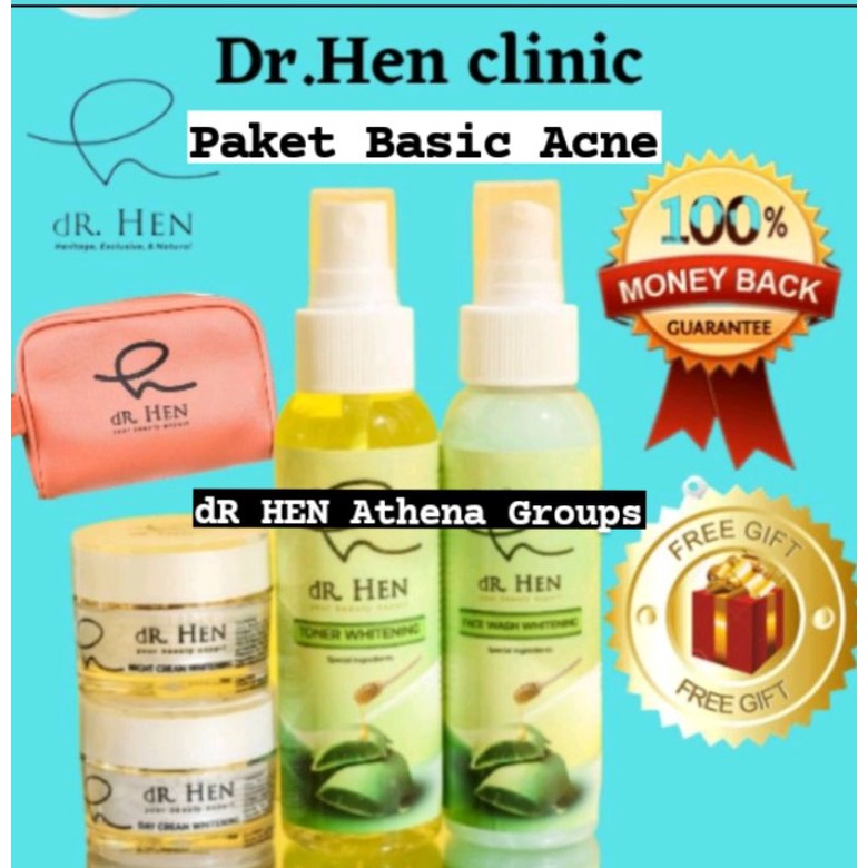 (FREE 2 GIFT) Paket Acne dR.Hen Skincare by Athena Groups