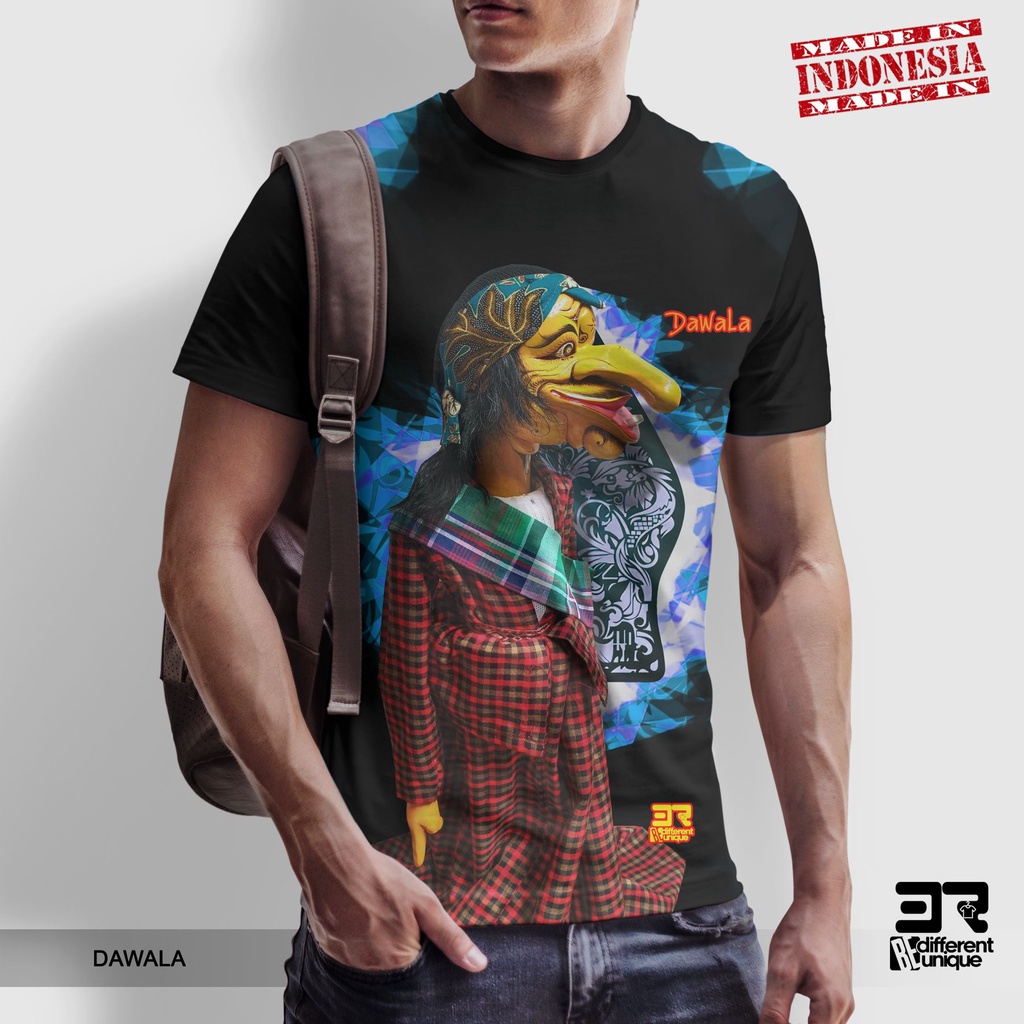 [ COD ] KAOS PRINTING GAMBAR WAYANG DAWALA - BAJU DISTRO ORIGINAL MOTIF ADAT BUDAYA SUKU INDONESIA C