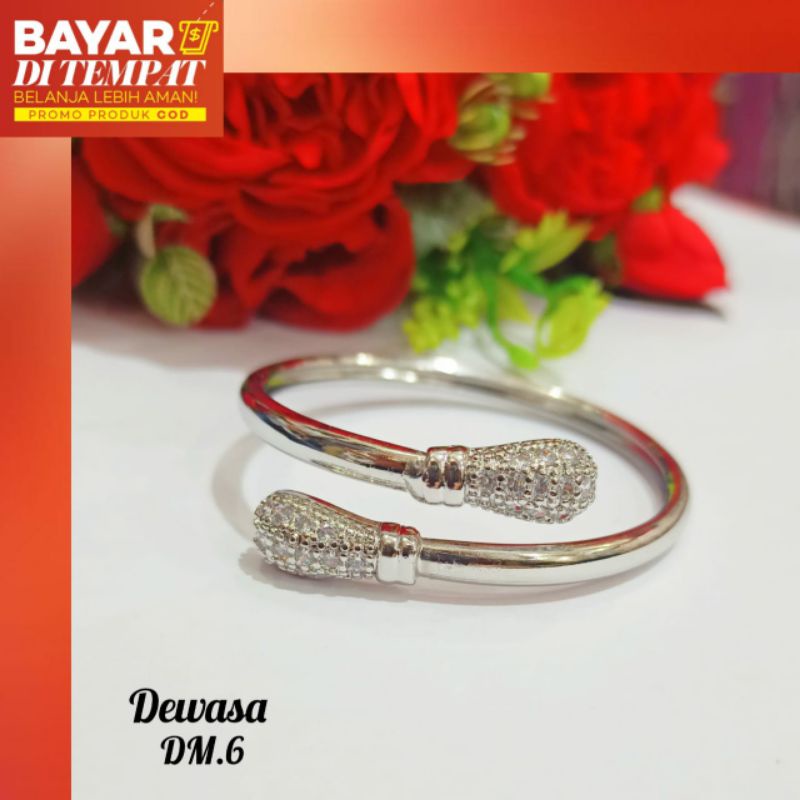 Gelang Dewasa Bangle cobra permata anti karat Gold &amp; silver (C0D)