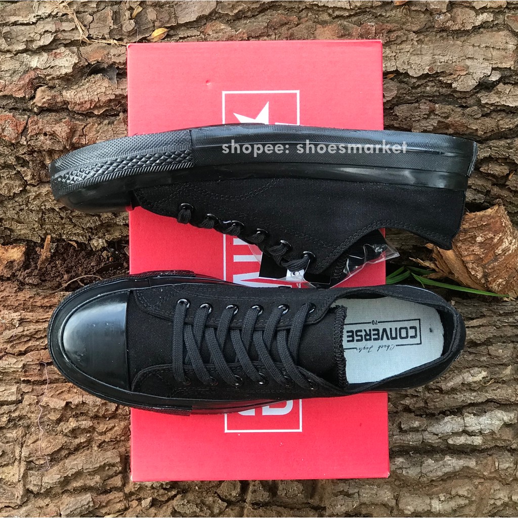 SEPATU CONVERSE 70S LOW FULL BLACK ALL STAR CHUCK TAYLOR OBRAL MURAH