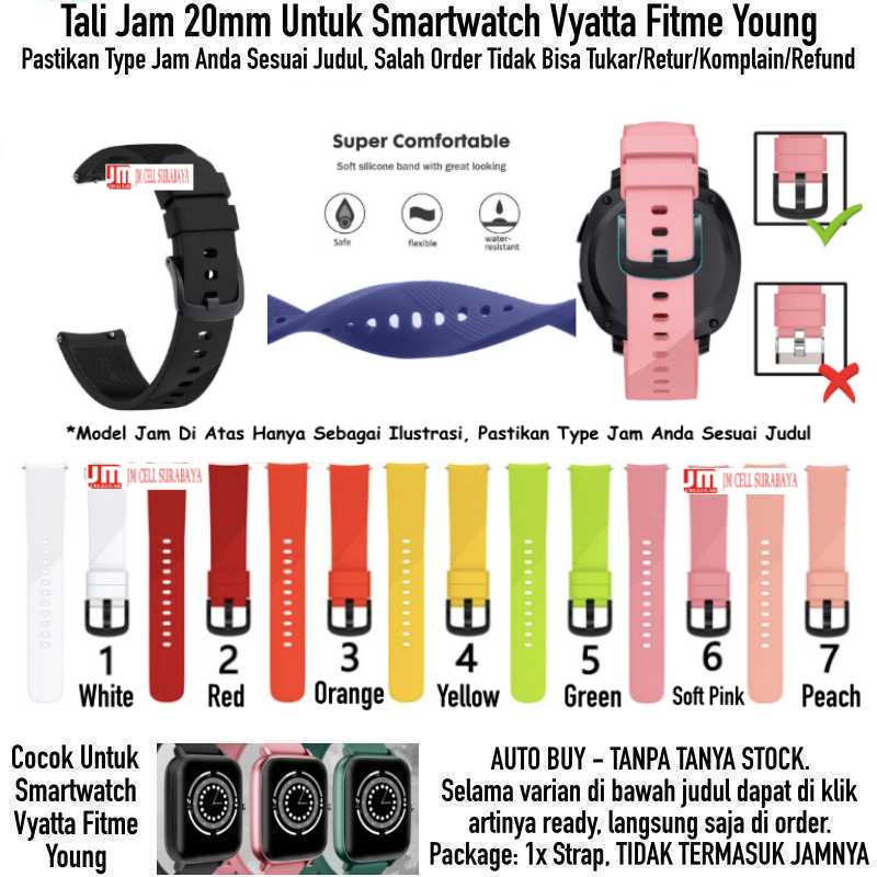 RTS Watch Strap Vyatta Fitme Young - Tali Jam Tangan 20mm Sport Silikon Rubber With Black Buckle