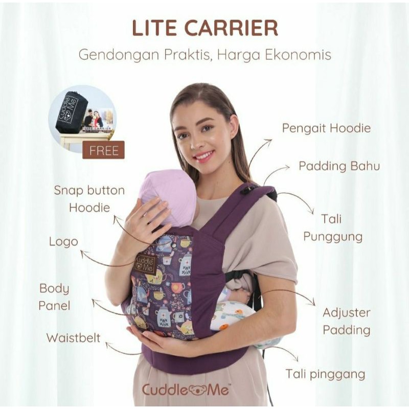 [PROMO] CUDDLEME Lite Carrier Baby Carrier Gendongan Bayi CUDDLE ME Gendongan Ransel Gendongan Depan Belakang