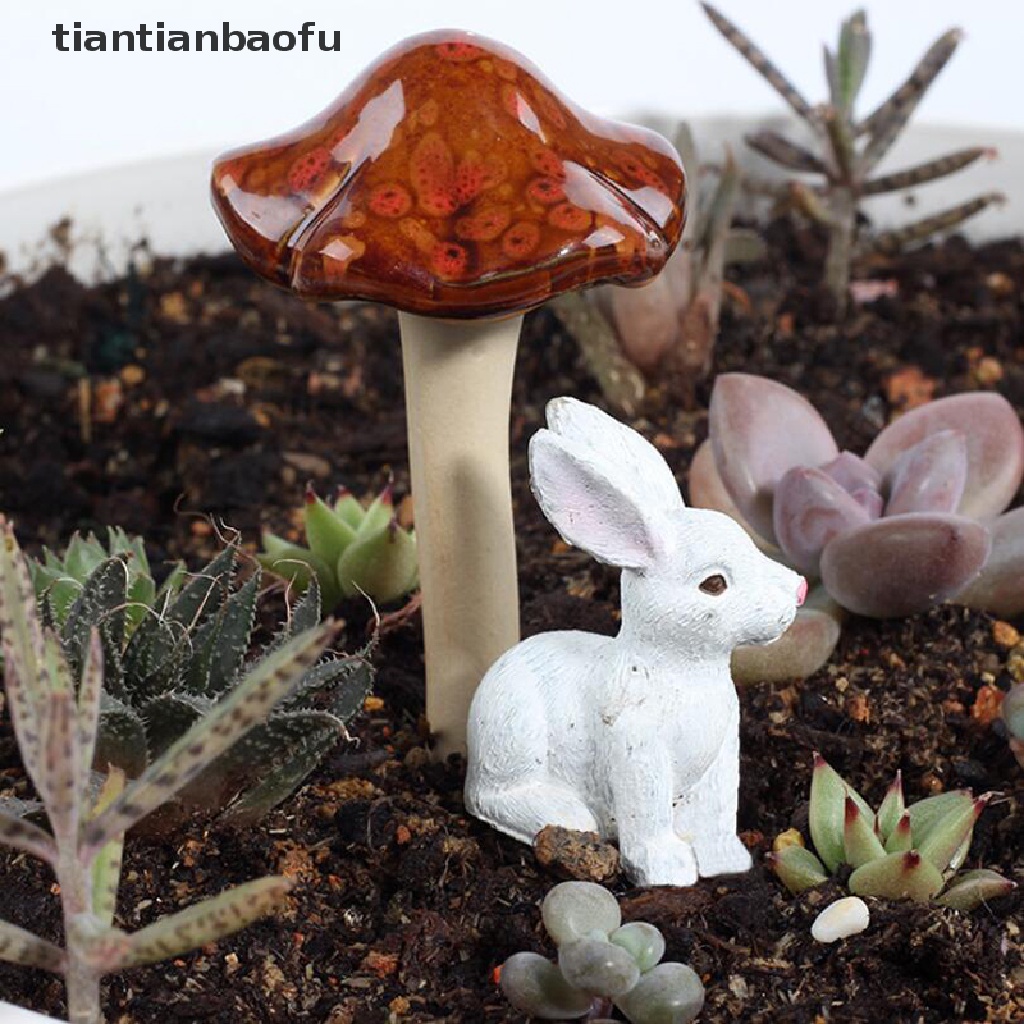 [tiantianbaofu] Ceramic Simulation Mushroom Model Bonsai Ornament DIY Home Garden Lawn Decor Boutique