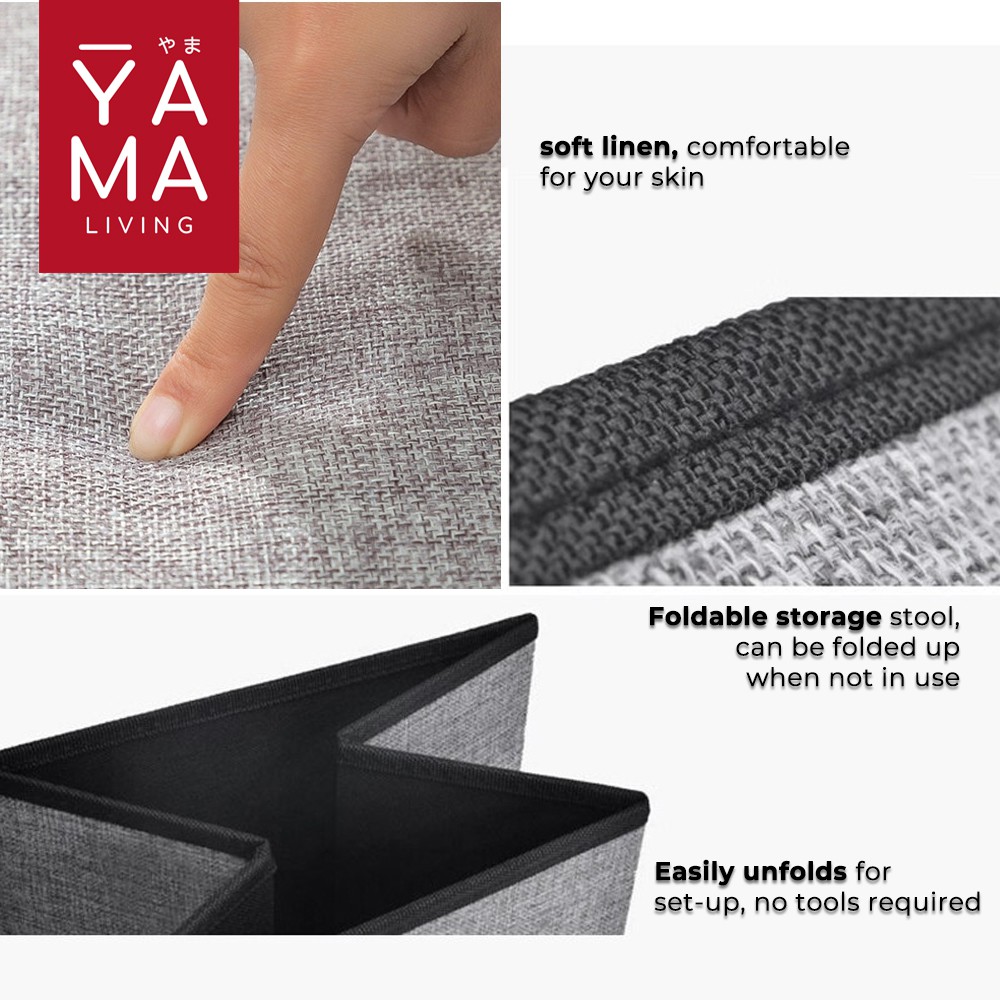 YAMA KAGAMI Storage Box Stool Kotak Penyimpanan Serbaguna Tempat Duduk Kursi Sofa