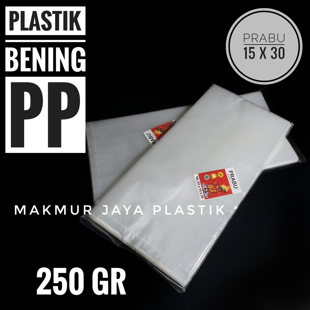[ PP PRABU 15 X 30 ] KANTONG PLASTIK KEMASAN MAKANAN PP BENING 15 X 30