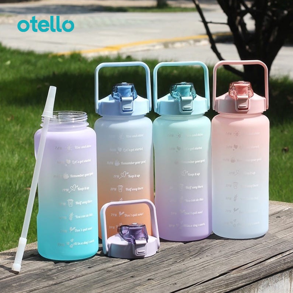 Sora Botol Minum 2 Liter Viral BPA Free Otello Bottle Air Motivasi 2L Korea Lucu