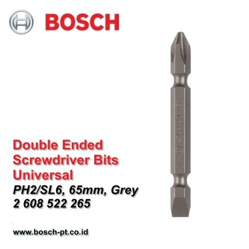 BOSCH Mata Obeng PH2/SL6 65 mm Double Ended Screwdriver Bits GREY