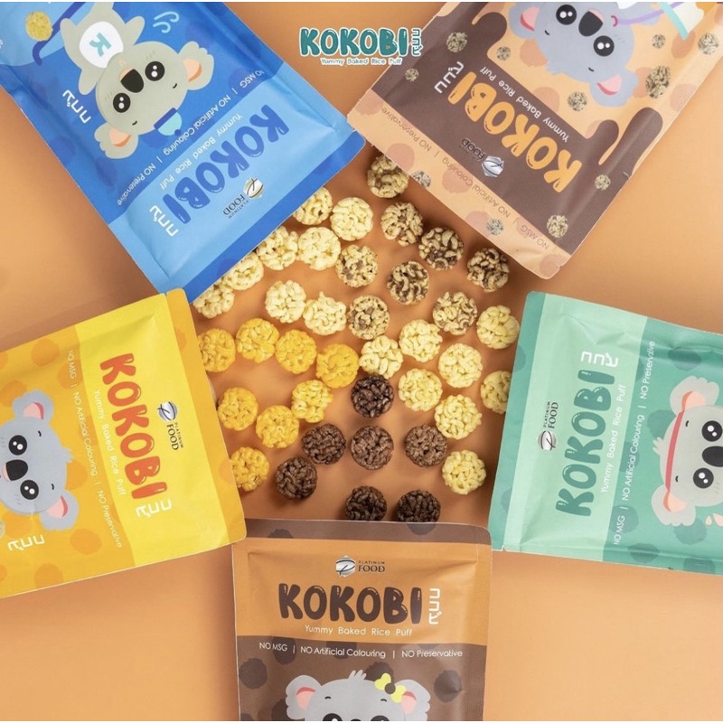 ABE FOOD Kokobi Rice Puff 80g - Snack Beras Bayi Anak - Yummy Baked Rice Puff