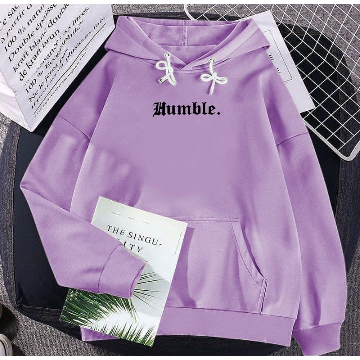 Hoodie Unisex Motif Humble Sweater Hoodie Casual Bahan Fleece