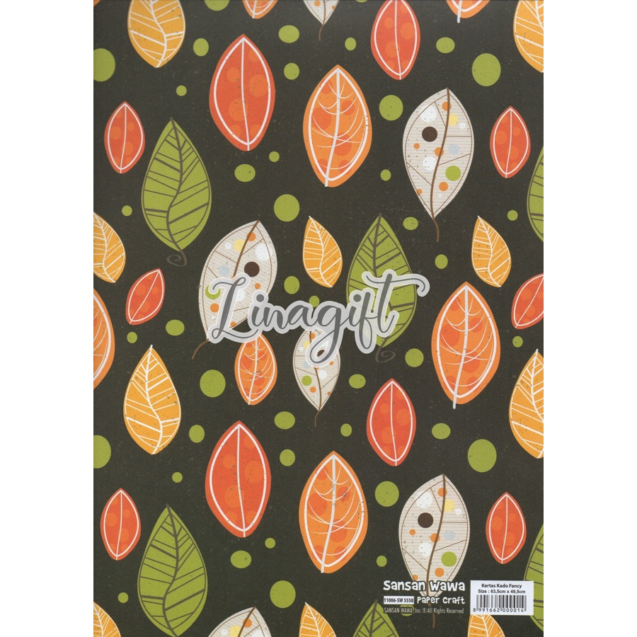 ( 5 Lembar ) GREEN SANWA - KERTAS KADO EDISI HIJAU DAN LEBARAN - GIFT WRAP PAPER GREEN COLOR EDITION POLKADOT STARS STRIPES LEAVES FLOWERS LEBARAN SELAMAT IDUL FITRI HAPPY IDUL ADHA EID MUBARAK