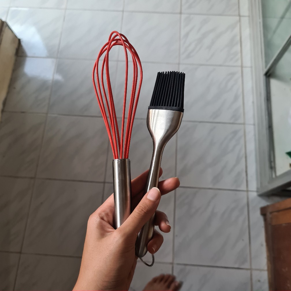 Mic Silikon Sikat Stainless Steel Tidak Ada Serat Mentega Tahan Panas Sikat Bbq