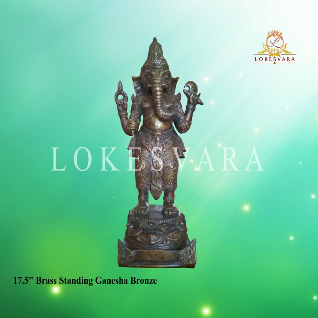 Patung/Rupang Ganesha Bronze 17,5 inch