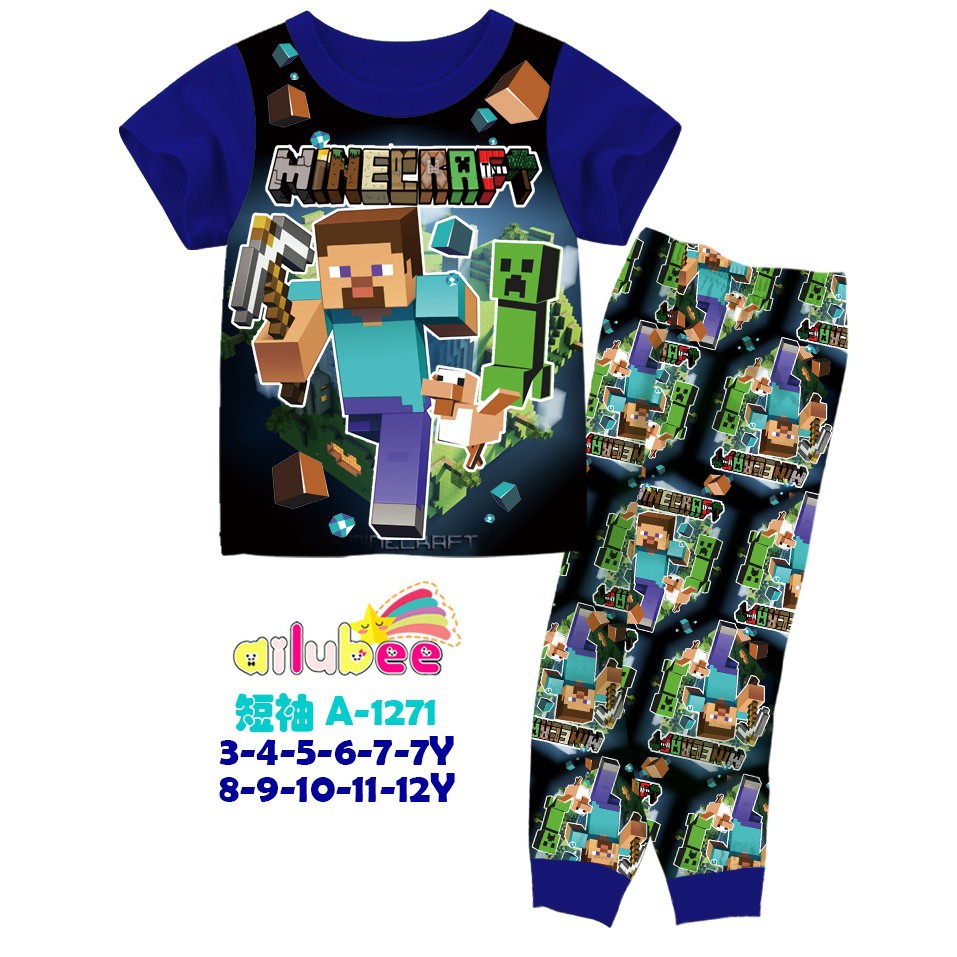 Piyama Anak Laki Minecraft Lembut Adem