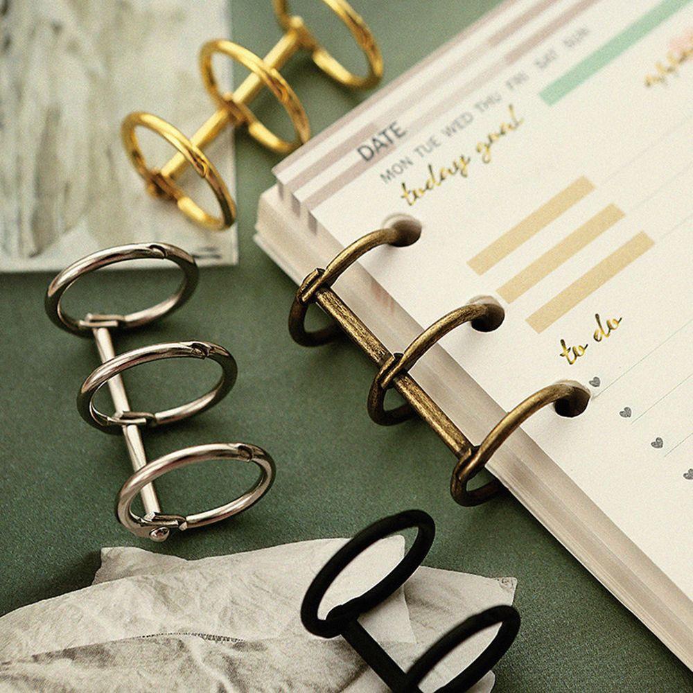 Nanas 2pcs /set Cincin Spiral Isi Ulang 3lubang File Folder Kalender Lingkaran Longgar Daun Ring