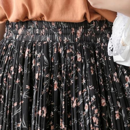 Plisket Bunga Lily Wanita 90cm Bahan Hyget Premium all size