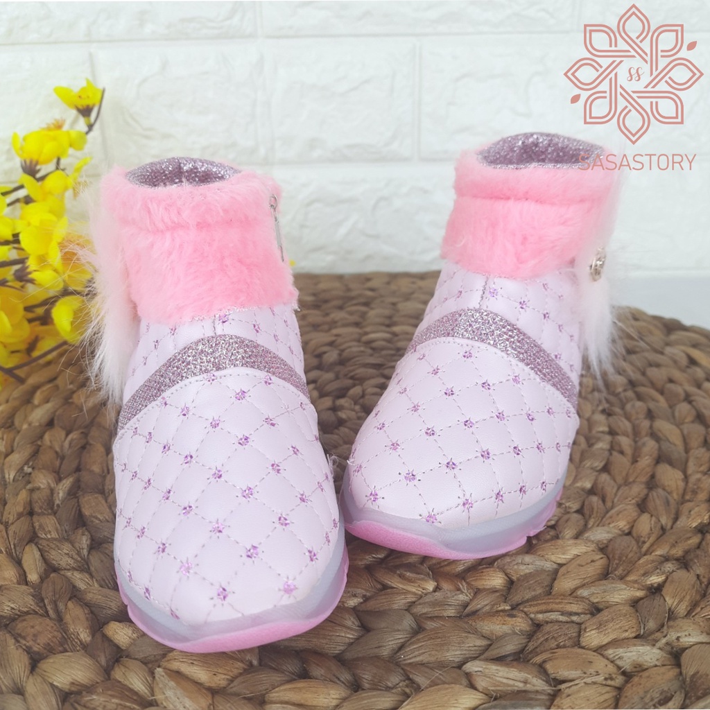 SEPATU BOOTS PINK ANAK PEREMPUAN 3 4 5 6 TAHUN DA01