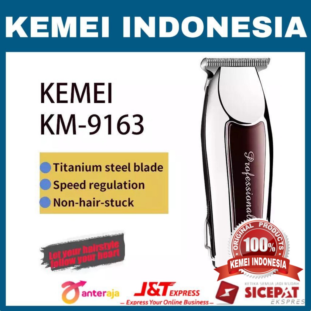 Kemei indonesia KEMEI KM-9163 TRIMMER TURBO POWER MESIN CUKUR RAMBUT KEMEI KM 9163