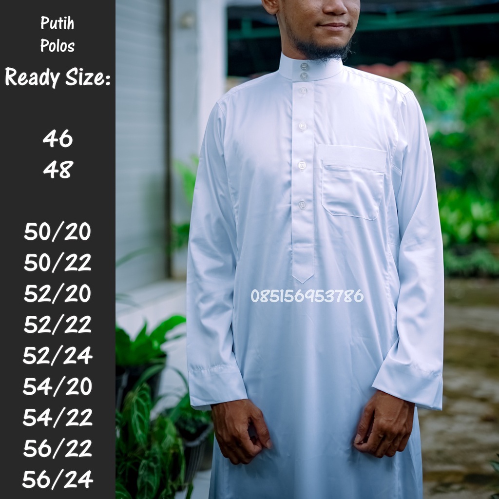 Ready Stock Jubah / Gamis Pria Al Haramain (Putih Polos)