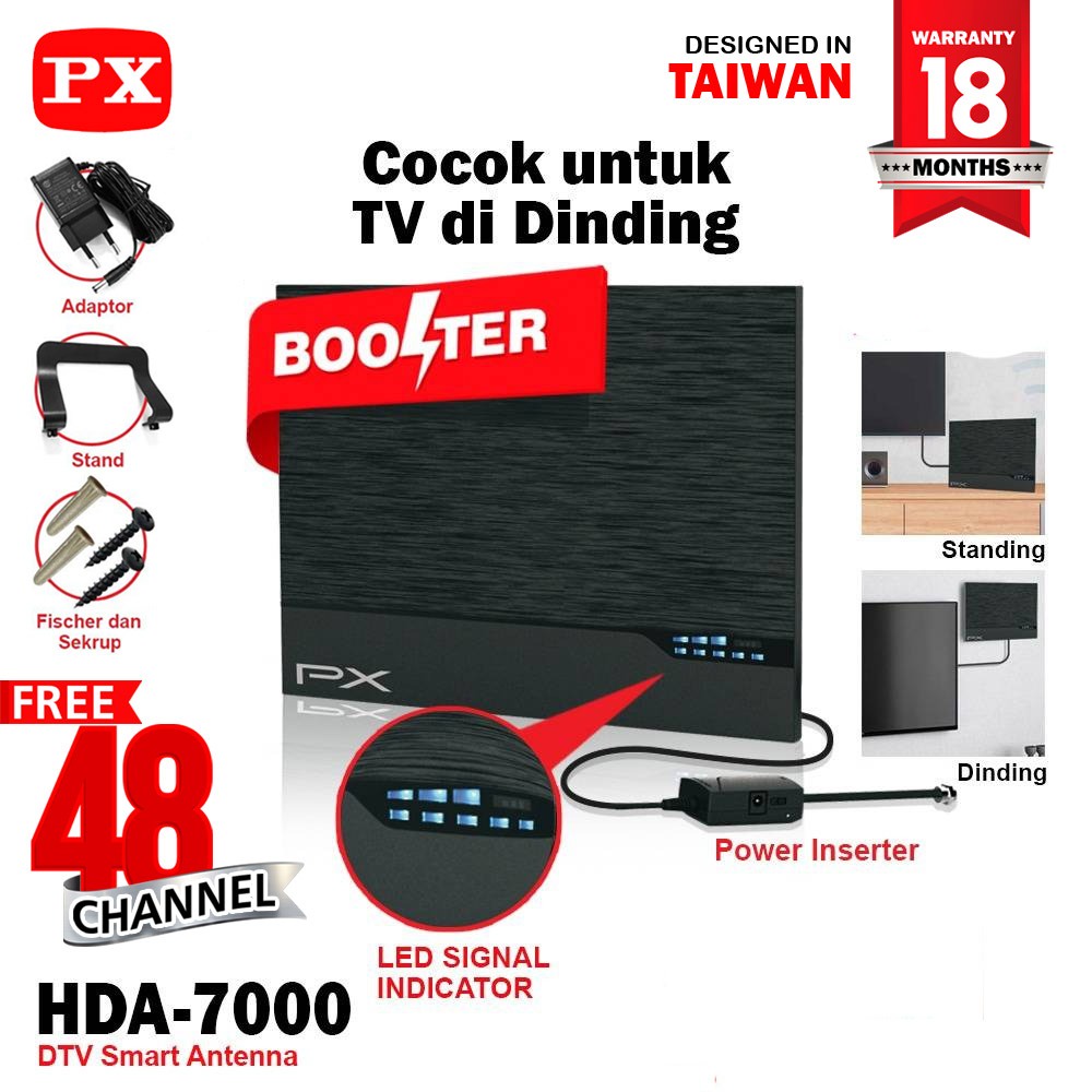 Antena PX HDA 7000 Antena TV Smart Digital Analog Booster Indoor LED Bar